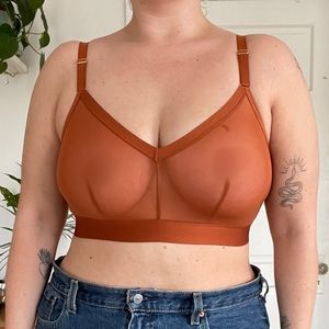 Harper Wilde Mesh Bralette - Orange Rust - 2X